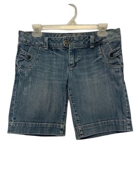 Vtg American Eagle Bermuda Shorts 4 Blue Jean Denim Low Rise Y2K Casual